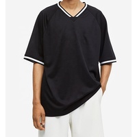 T-shirt Homme Oversize Hip Hop Tricoté Personnalisé avec Logo, 90% Coton 10% Polyester, Haute Qualité, Vente Chaude en Gros pour l'Été