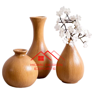 Offre spéciale Décoration de maison et hôtel de luxe Vase en métal au prix de gros Vase en bois au design dernier cri Décoration de table - Product Image 3