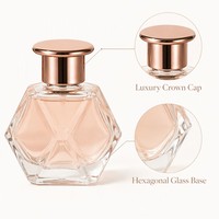 Luxe moderne Offre Spéciale pour bouteille de diffuseur de roseau nouveau Design bouteille en verre hexagonale colorée avec bouchon de couronne emballage de parfum de maison