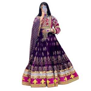 ชุดเดรสแบนจาราชนเผ่าพื้นเมืองวินเทจปักลายพลีทแฟชั่นยาวถึงพื้นแบบลำลอง - Product Image 1