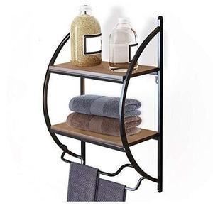 Estante de Baño de Madera y Hierro de 2 Niveles Hecho a Mano, Tamaño y Forma Personalizados, a un Precio Asequible - Product Image 1