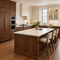 Gabinetes de Cocina Shaker Personalizados con Opciones de Madera Contrachapada, MDF o Melamina para Constructores, Distribuidores, OEM y Programas de Gabinetes para Proyectos
