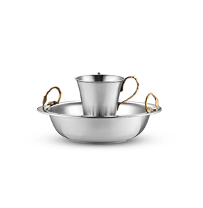 ชามเสิร์ฟอาหารดีไซน์มาตรฐานถ้วยล้างและชามใบสีทองทำจากสเตนเลสสตีล - Product Image 2