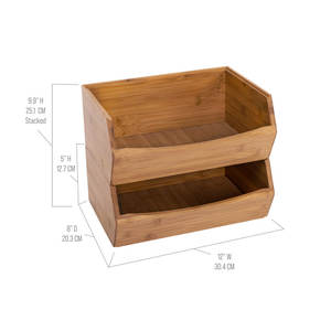 Lot de 2 organiseurs de bacs en bambou empilables pour le rangement des dosettes de café - Product Image 6