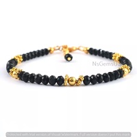 Magnifique Bracelet Perlé de Guérison Chrétienne en Jade Noir, Rondelles Facettées Plaqué Argent, Cadeau Unisexe Adorable HG-517 Hayaat