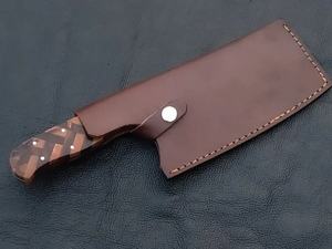 Couteau de chef en acier Damas forgé à la main de haute qualité |   Hache-viande robuste à lame pleine |   Couteau artisanal personnalisé - Product Image 6