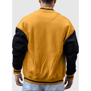 Vestes de baseball universitaires pour hommes, style streetwear, fines, à col montant, design personnalisé, manches longues, haute qualité, vente en gros - Product Image 3