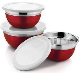 <b>Red</b> Enamel Finished Stainless Steel Bowl Lid TQC Brand Modern Luxury Eco-Friendly Kitchen Home Hotel Restaurant <b>Hot</b> Selling - Product Image 5
