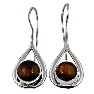 925 Silver Tiger Eye Teardrop Earrings <b>for</b> Women Gold Plated Vintage Style Drop <b>Studs</b> Cute Pearl Diamond Jewelry <b>for</b> Weddings - Product Image 2