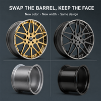 Jantes forgées en 2 parties à 10 rayons dorées 18 19 20 21 pouces 5x112 6061-T6 pour Porsche 911, alliage concave personnalisé, directement de l'usine