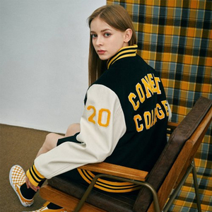 Chaqueta Varsity Reversible Impermeable y Cortavientos Personalizada para Mujer, con Parches Bordados, Exterior de Lana, Forro de Felpa de Algodón, Ecológica - Product Image 2