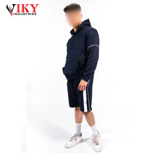 ชุดเสื้อฮู้ดแขนสั้นสำหรับผู้ชายชุดเสื้อฮู้ดแขนยาวลายแถบสีขาวสำหรับผู้ชายพิมพ์โลโก้ตามสั่งโดย viky Industries - Product Image 4