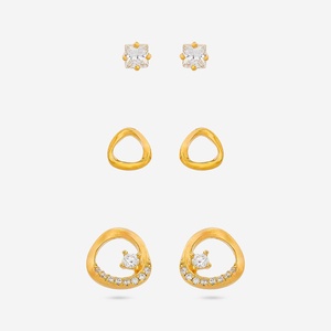 92.5 <b>Silver</b> <b>Stud</b> <b>Earrings</b> with Zircon Geometric Pattern for Wedding Party or Engagement 188318 - Product Image 1