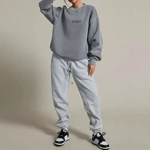 Sudaderas de gran tamaño de moda para mujer Sudaderas con capucha de lana Jersey de cuello redondo Sudadera de algodón para mujer - Product Image 2