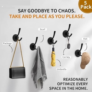 Flared Heavy Duty Aluminium Coat Rack <b>Hooks</b> <b>Wall</b> Mounted Utility <b>Hooks</b> for Clothing Scarf Bag Towel & <b>Key</b> Prong <b>Hook</b> Screws - Product Image 6