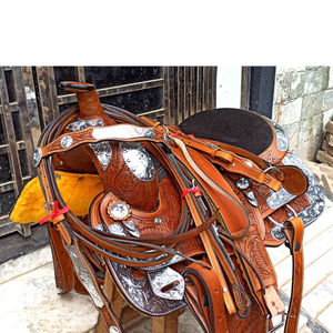 Silla de Montar de Cuero Natural Occidental de Primera Calidad para Caballos de Rancho - Product Image 2