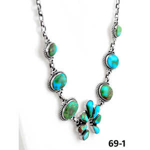 Chaînes religieuses tendance en argent sterling faites à la main, style bohème du sud-ouest Sonoran, avec motifs floraux et chiffres, ornées de turquoise et de perles, idéales pour mariages et cadeaux - Product Image 3