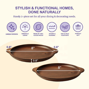 Bandejas redondas de madera al mejor precio para uso comercial y doméstico, listas para enviar, regalo de negocios - Product Image 3