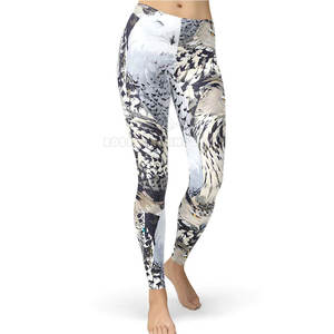 Cintura media de las mujeres de secado rápido transpirable ecológico Spandex/poliéster entrenamiento Activewear patrón sólido Fitness Legging elástico - Product Image 1