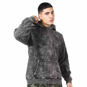 Sweat-shirts pour hommes en tissu polaire respirant, effet délavé, brodés, couleurs personnalisées, service OEM, haute qualité - Product Image 3
