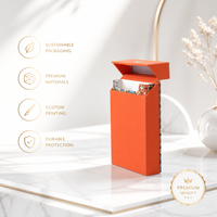 Caja de Regalo Magnética Rígida Personalizada con Tapa Plegable, en Forma de Libro, Acabado Mate Naranja, Forro Interior Estampado, Impresión a Cuatro Colores