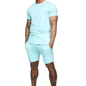 Ensemble décontracté 2 pièces pour hommes de qualité supérieure Short t-shirt respirant à manches courtes et à col rond avec motif d'impression solide personnalisé pour l'hiver - Product Image 5