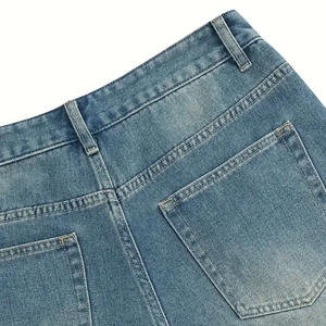 Premium Forte demande Hommes Casual Raw Trim Denim Shorts Chic Street Style Loose Fit Short Jorts Bermuda Shorts Avec Marque Privée - Product Image 2