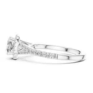 Anillo HALO con Diamante Cultivado en Laboratorio de 1 Quilate, Chapado en Rodio sobre Oro Blanco de 18 Quilates, Corte Brillante Certificado, de Lujo, para Compromiso o Fiesta, a Precio Accesible - Product Image 3