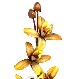 Flor de Orquídea artificial amarilla de 77cm - Product Image 3