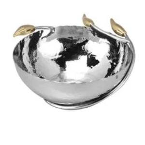 Bol contenant des fruits pour la table de dîner Utilisation de la restauration d'hôtel de luxe Plat à salade Bol au design de luxe nickelé en métal - Product Image 4