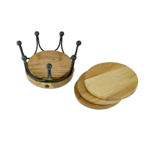 Sous-verres de luxe en métal avec pierre dorée Design carré rond en bois avec support en métal Mats et tampons indiens en gros - Product Image 4