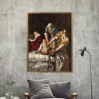 Impression Art déco moderne Artemisia Gentileschi Judith décapitant Holofernes, panneau encadré transparent à suspendre