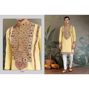 Top Demanded New Exclusive <b>Festival</b> Embroidered <b>Mens</b> <b>Wear</b> Kurta Collection for <b>Men</b> Featuring Exquisite Embroidery for Sale - Product Image 4