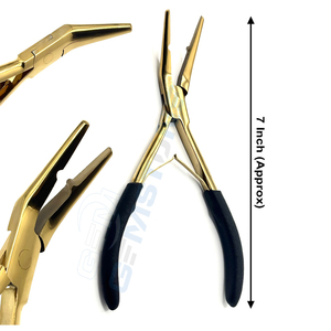 Gold Hair Extension Installation Tool Kit–Micro <b>Bead</b> Closer & Opener Plier Set with Pulling Loop <b>Needles</b> Section Clips Scisssor - Product Image 3