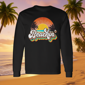 T-shirt promozionale a maniche lunghe con stampa leopardata in stile retrò Beachin' - Product Image 3