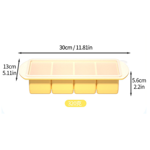 Bac à glaçons en silicone 4 cavités 250 ml avec couvercle facile à ouvrir, qualité alimentaire sans BPA, moule durable pour la fabrication de crèmes glacées - Product Image 3