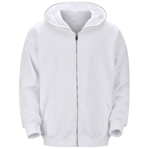 Sweat à capuche zippé en molleton d'hiver de couleur unie, élégant, en coton lourd avec design imprimé, nouvelle mode hivernale - Product Image 6