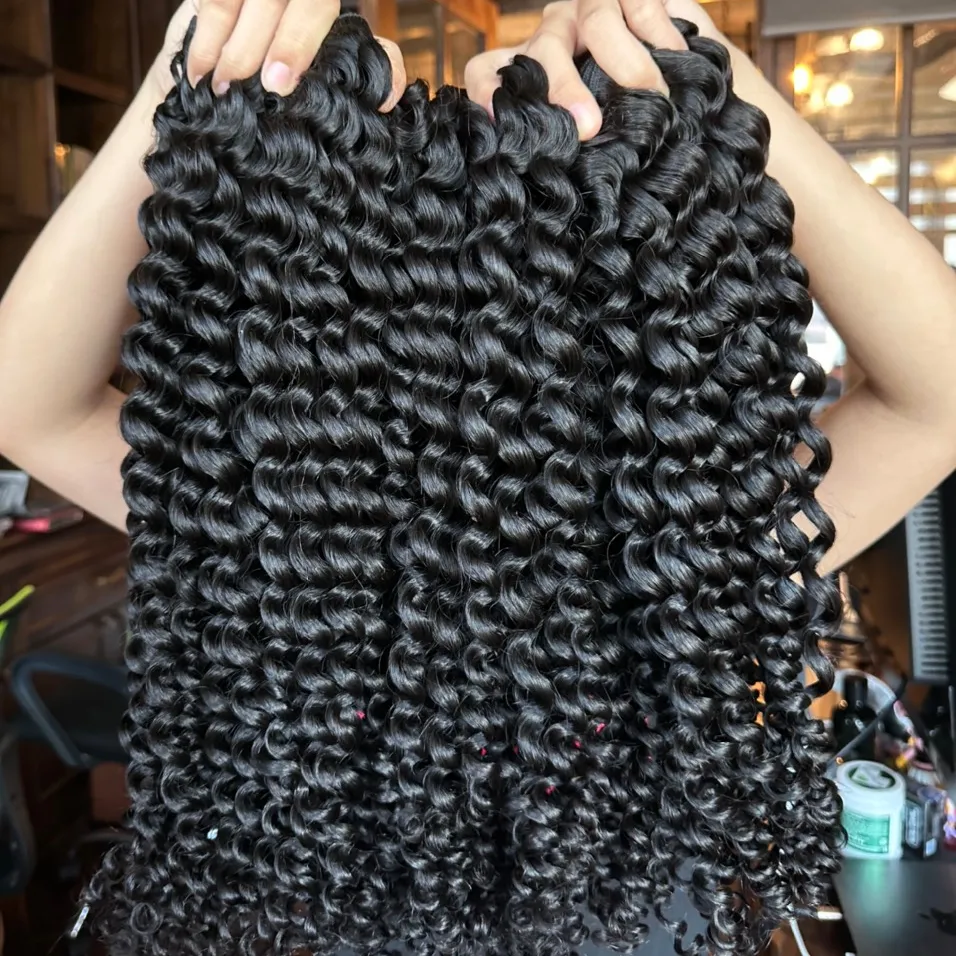 Top quality Deep Curly Bundles Human Hair Extensions Virgin Cuticle Aligned Curly from VietNam supplier