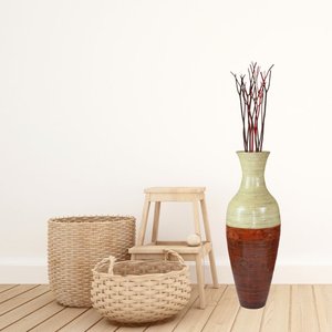 Hot Sale Modern Red Spun Glasshour Shape <b>Bamboo</b> Flower <b>Vase</b> Wedding Stylish <b>Bamboo</b> Floral <b>Vases</b> - Product Image 3