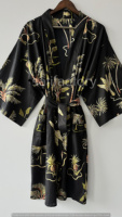 Luxe Boho Floral Kimono Robe À La Main 100% Coton Robe De Chambre Peignoir Léger pour Resort et Usage Domestique