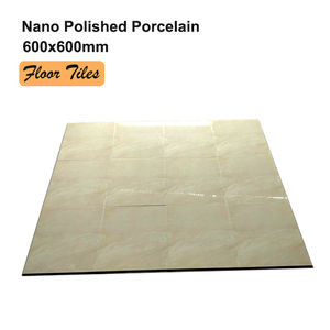 Carreaux vitrifiés industriels modernes en porcelaine polie 600x600mm Carreaux de sel soluble antidérapants Ivoire Salon Salle à manger Sol - Product Image 4