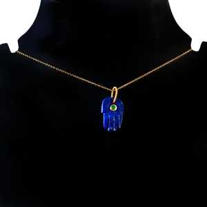 Colgante de lapislázuli natural tallado a mano, collar y colgantes de joyería de moda de plata esterlina, abalorios de piedras preciosas sueltas - Product Image 6