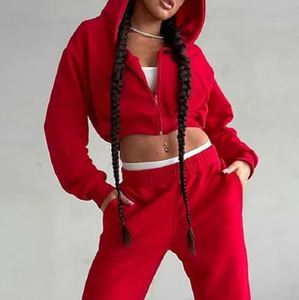 Sweat à capuche court Mode féminine Gym Wear Workout Style OEM Logo personnalisé Fournisseur en gros - Product Image 2