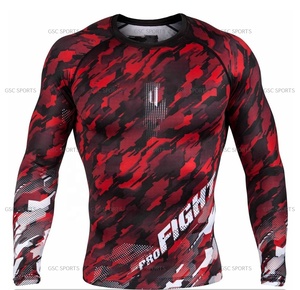 Baselayer BJJ Rashguard NO GI vêtements de combat pour hommes conception lourde éruption Guard MMA BJJ couche de base chemises de compression à bas prix - Product Image 3
