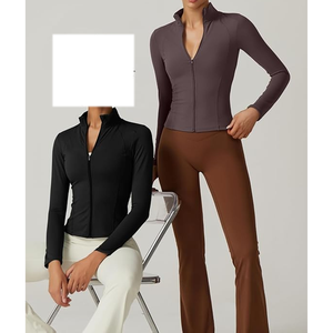 2025 ropa de entrenamiento atlético con bolsillos para mujer chaquetas ligeras con cremallera Mock Turtleneck Fall Hoodies - Product Image 6