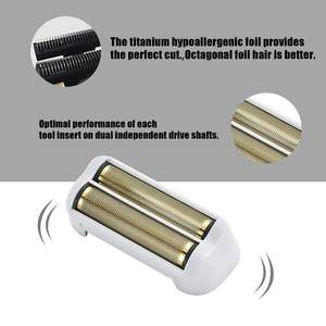 Paquete de 2 Láminas y Cuchillas de Repuesto para Afeitadora Eléctrica, Triple Cuchilla, Doble Función Impermeable, para Afeitar la Cara y el Cuerpo, Lavable - Product Image 5