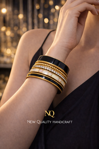 Luxury Resin Metal <b>Bangles</b> <b>Set</b> for Women Handmade Designer Ethnic Bracelet <b>Set</b> Traditional Indian Wedding Jewelry - Product Image 3