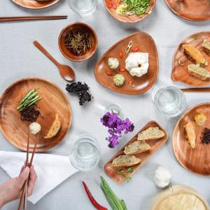 Juego de platos para servir la cena, precio más económico, platos de madera, juegos de vajilla compostables para catering de alimentos - Product Image 5