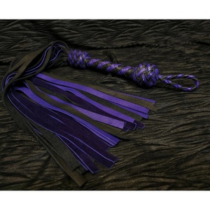 JEXMOO Fouets en cuir faits main personnalisés, outils artisanaux, violet noir, nouveauté, 2 ensembles d'équipements de bondage pour adultes, international - Product Image 5
