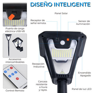 Lampada Solare LED Automatica 5W per Giardini Esterni, Luce Bianca Calda, Impermeabile IP65, Corpo in PC, Alimentazione DC, Certificata ROHS - Product Image 3